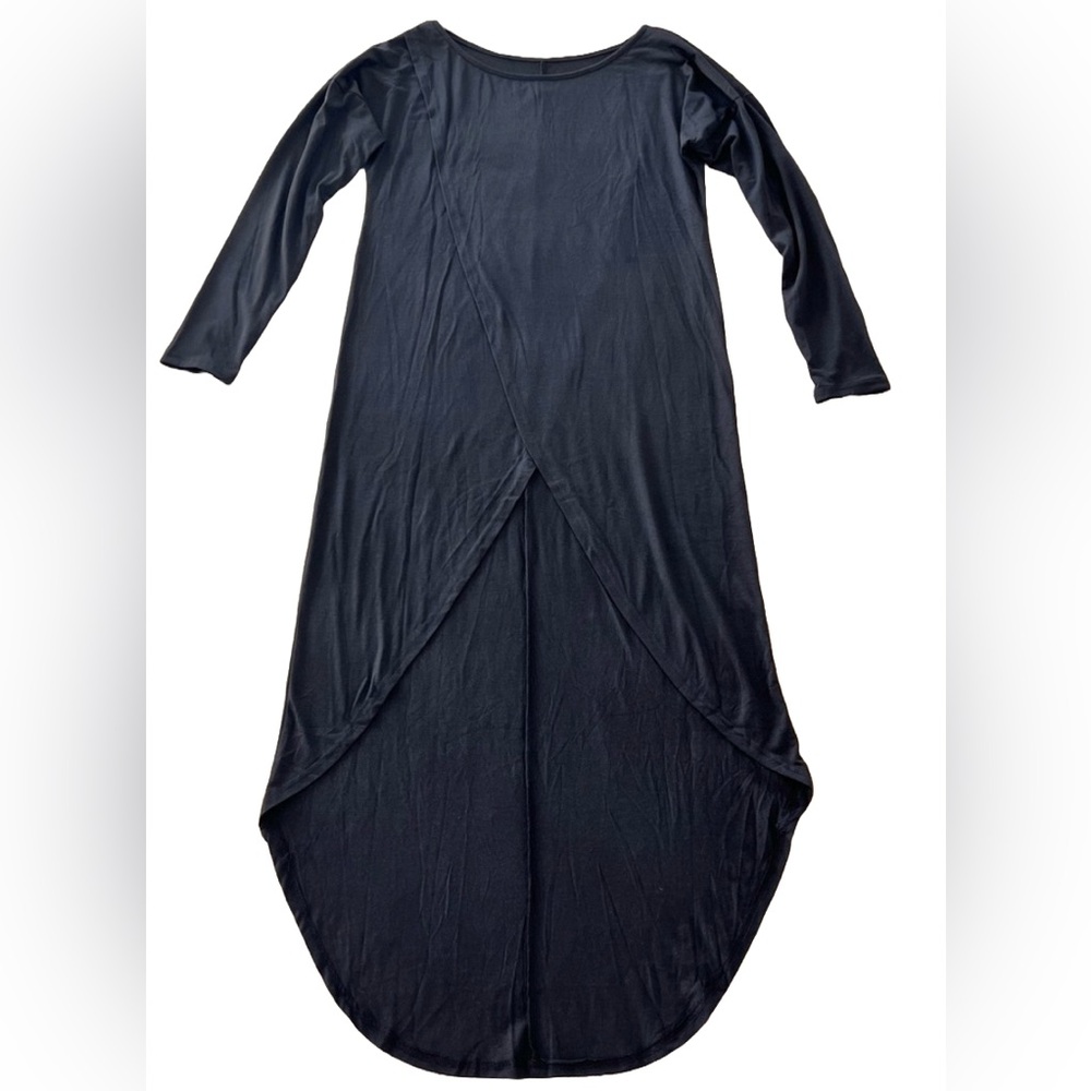 Women’s Black Asymmetrical Maxi Dress, Size Medium